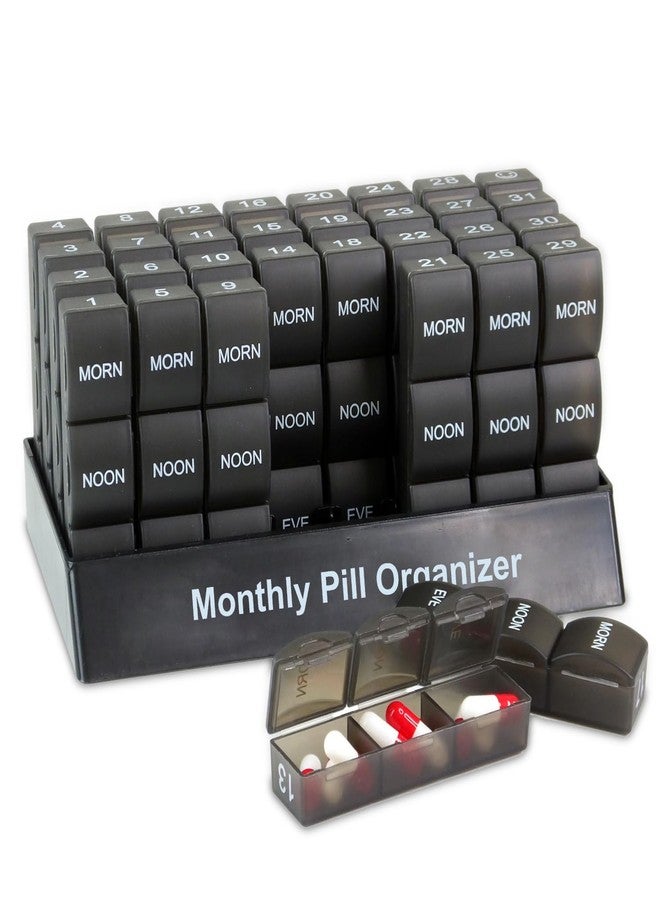 Deke Home - Monthly Pill Organizer 3 Times a Day, 30 Day Pill Box with AM PM Compartments, Large Monthly Medicine Organizer for Vitamins, Supplements & Medication, Travel-Friendly Pill Case, BPA Free - Image 1